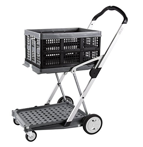 Clax - Carrito de transporte plegable con 1 caja plegable Clax, edición especial, color gris