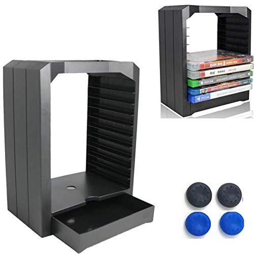 Continuer Almacenamiento Inicio Utility GZ Game Disk Storage Rack 10 Juegos Plastic Showcase Tower CD Holder for PS4 Slim Pro Xbox One Kitchen Ahorrar Espacio Inicio