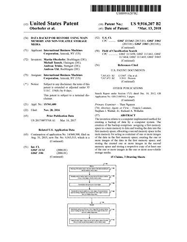 Data backup or restore using main memory and non-volatile storage media: United States Patent 9916207 (English Edition)