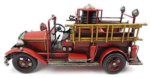 De chapa de diseño de coches antiguos de coche de bomberos de coche de colour rojo con diseño de camión de bomberos camión de coche de juego de diseño de retro de chapa de modelo de coche modelo de coche con diseño vintage