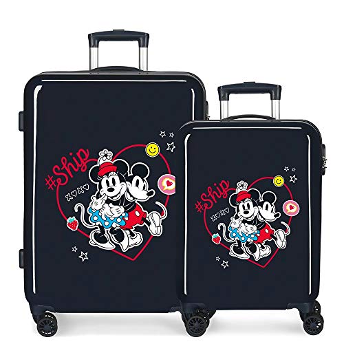 Disney Always Be Kind Juego de Maletas Azul 55/68 cms Rígida ABS Cierre de combinación Lateral 104L 6 kgs 4 Ruedas Dobles Equipaje de Mano