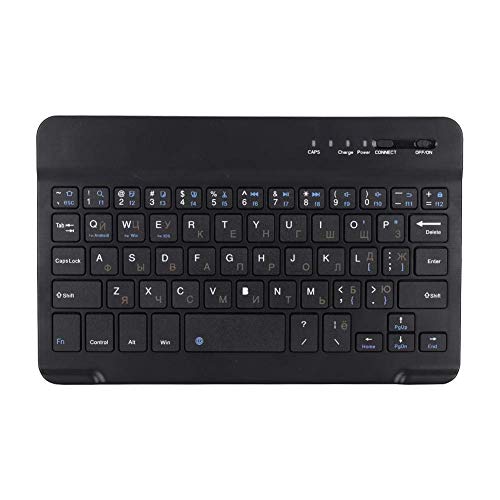 Diyeeni Teclado Ruso, Teclado Bluetooth inalámbrico bilingüe Recargable Ultra Delgado de 7 Pulgadas, Ruso e inglés, para Andriod for Win para iOS, Duradero y Resistente al Desgaste