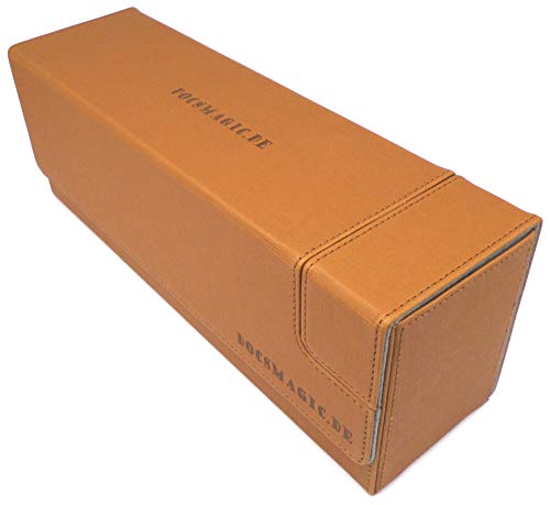 docsmagic.de Premium Magnetic Tray Long Box Oro Medium - Card Deck Storage - Caja Oro