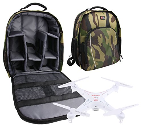 DURAGADGET Mochila Camuflaje con Compartimentos Desmontables para Dron GoolRC JJRC H26W / Gptoys F2C Aviax / H20 Aviax Funda Impermeable