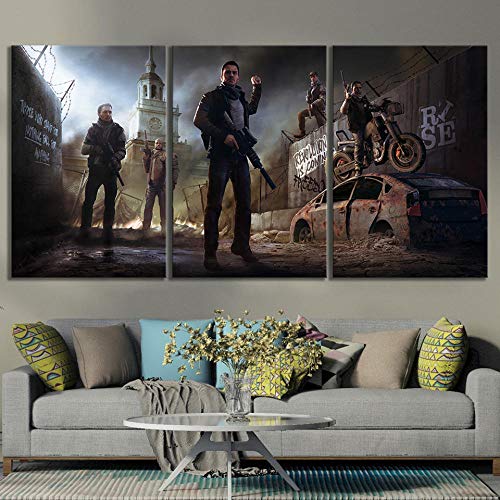 DXNB 3 Paneles Juego de Disparos Homefront The Revolution Póster Obra de Arte Pinturas en Lienzo Sala de Estar Pinturas artísticas de Pared 40x60cmX3pcs con Marco