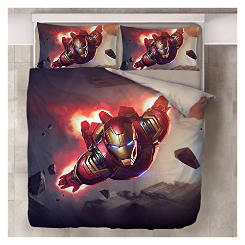 El Principito Impresión Digital Exclusiva Diseño De Doble Cara Dibujos Animados Marvel Iron Man Juego De Cama De Cuatro Piezas Cuatro Piezas Niños (Color : Iron manD, Size : King)