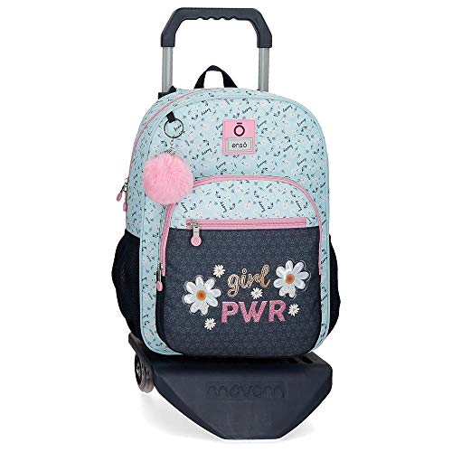 Enso Girl Power Mochila con Carro Azul 30x38x12 cms Poliéster 13.68L