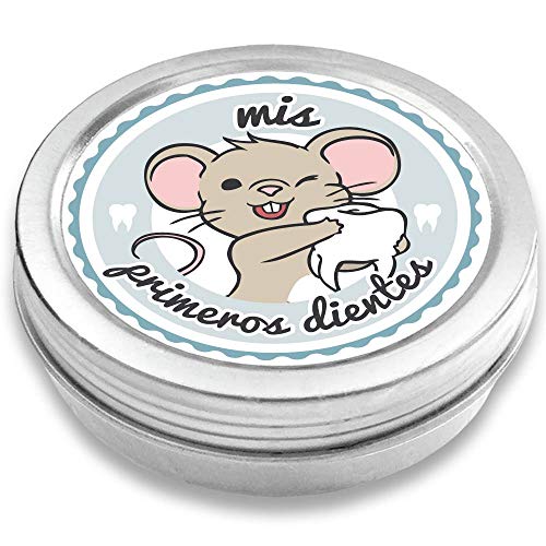 FANS & Friends Caja para dientes de leche para niños y niñas, e-book gratis incluido, Caja para guardar los dientes de bebés, el Ratoncito Pérez (azul)