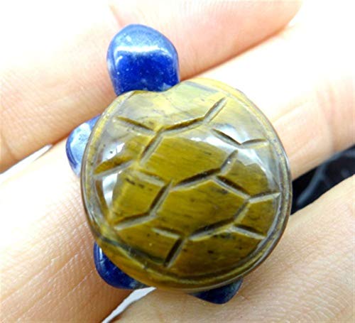 Fashio Colgante de Tortuga de Ojo de Tigre de turquesas de Cristal de Cuarzo de Piedra Natural para Hacer Joyas DIY Accesorios de Collar 6 uds (Size : NO.8)