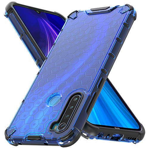 Ferilinso Funda para Xiaomi Redmi Note 8 [Transparente TPU Silicona Carcasa] [10X Anti-Amarilleo] [Compatible con la Cristal Templado Protector de Pantalla][Anti-arañazos](Azul)