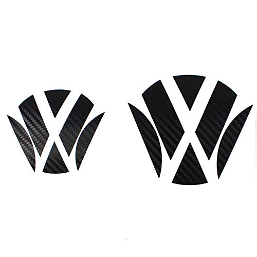 FINEST FOLIA Logotipo para chapa en negro carbón para para parte delantera y trasera de VW Golf 7 VII GTI, GTD R, Turbo Logotipo