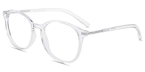 Firmoo Gafas Luz Azul para Mujer Hombre, Gafas Filtro Antifatiga Anti luz Azul y contra UV400 Ordenador de Gafas Montura TR90 para Protección los Ojos, L9913 Transparentes Blanco