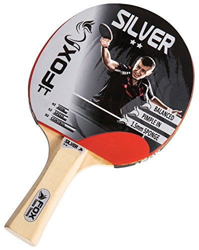 Fox TT Unisex Plata 2 Star – Raqueta de Tenis de Mesa, Color Rojo