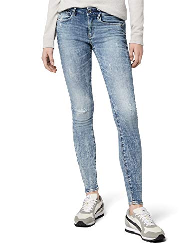 G-STAR RAW Midge Zip Mid Waist Skinny Vaqueros, Lt Vintage Aged Destroy 8969-9114, 30W / 30L para Mujer