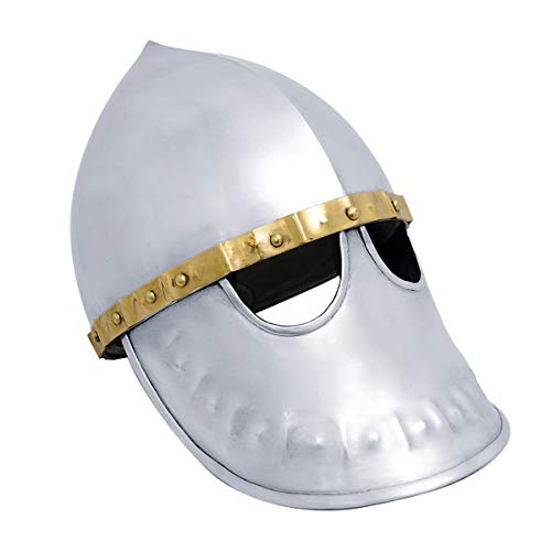 GDFB Yelmo Italo Normando con Protección Facial C. 1170, Yelmo Medieval para Caballeros, Yelmo de Combate, Juego de rol, Fantasía, rol en Vivo, Rev, Teatro, Recreación histórica