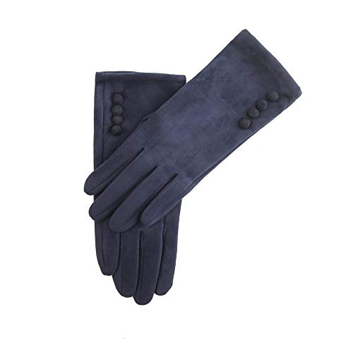 Gemini Label Accessories - Guantes de gamuza sintética Nancy Trimaa, color azul marino