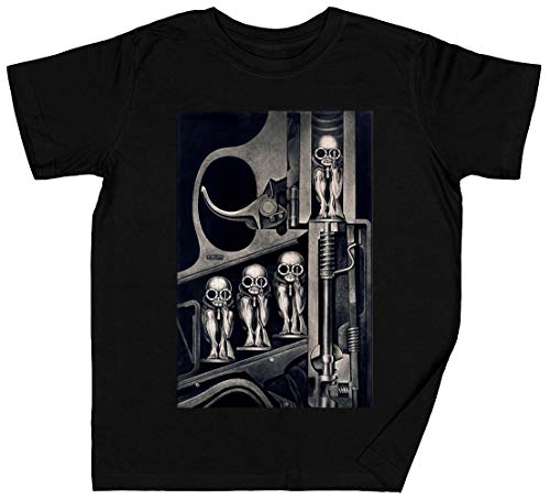 Giger Nacimiento Máquina Negro Niños Chicos Chicas Camiseta Tamaño S Black Kid's Boys Girls T-Shirt tee Unisex Size S