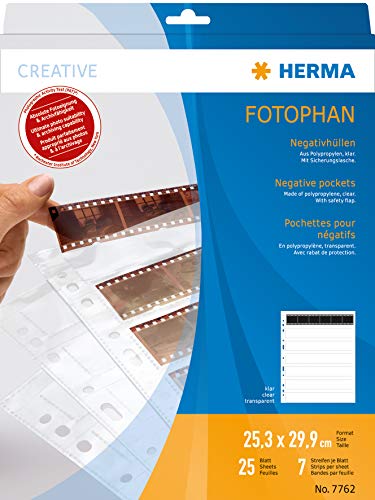 Herma 7762 - Fundas para Negativos (7 x 6 Tiras, Pack de 25 Unidades)