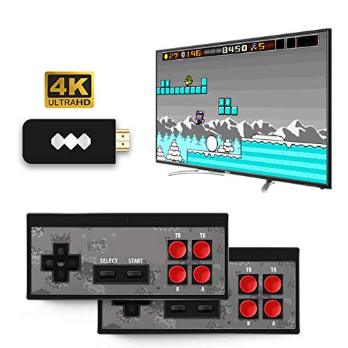 hooks Consola De Juegos Retro, Consola de Videojuegos 4K HDMI 568 Juegos clásicos incorporados, Videojuegos Plug and Play, Mini Consola Retro Controlador de Gamepad portátil USB
