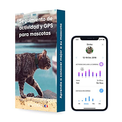 Invoxia Pet Tracker - Rastreador de GPS para gatos y perros con seguimiento de actividad, incluido ABO - Batería de larga duración - Ligero y pequeño