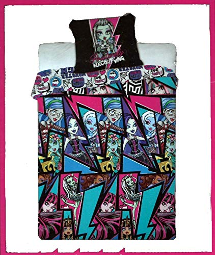 Juego de cama de funda nórdica de microfibra, diseño de MONSTER HIGH • BEST FRIENDS GHOUL • 140 x 200 cm, funda de almohada • Duvet cover