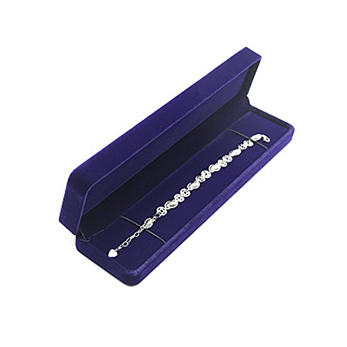 JUNGEN® Estuche de joyería de Franela para Pulsera, Organizador de Joyerías, Collar Joyería Caja de Almacenamiento Boda Regalo (Azul)