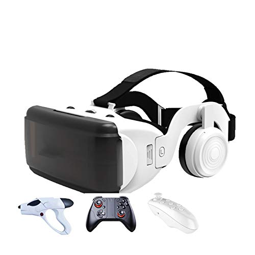 JYMENLING YANJINGYJ VR Gafas, 3D Gafas VR De Realidad Virtual, Gafas De Realidad Virtual, Gafas 3D VR, Auriculares, All-in-One VR Juegos Headset, Regalos para Padre (Color : White, Size : E)