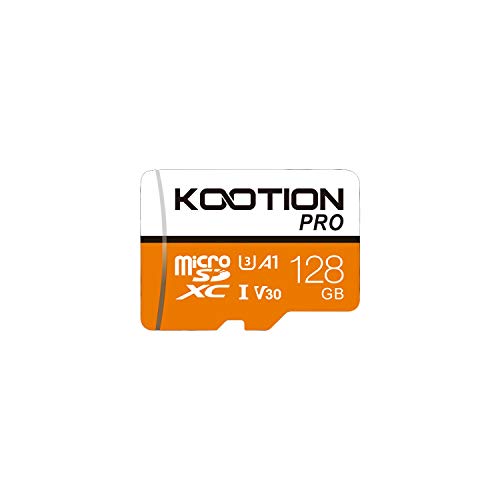 KOOTION Micro SD 128GB U3 Tarjeta de Memoria MicroSDXC (UHS-I A1 V30) Tarjeta SD Memory Card 128 Giga Micro SD Card con Adaptador 128G para Telefonos, Cámara,Gopro, Alta Velocidad hasta 100 MB/s