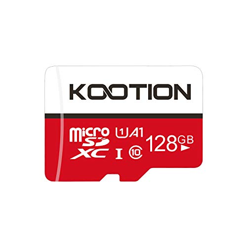 KOOTION Tarjeta MicroSD 128GB Clase 10 Tarjeta de Memoria Micro SD（U1 y A1） Micro SDXC con Adaptador 128 Giga Micro SD Card 4K Memory Card para Gopro Cámara Teléfonos,Alta Velocidad hasta 100 MB/s