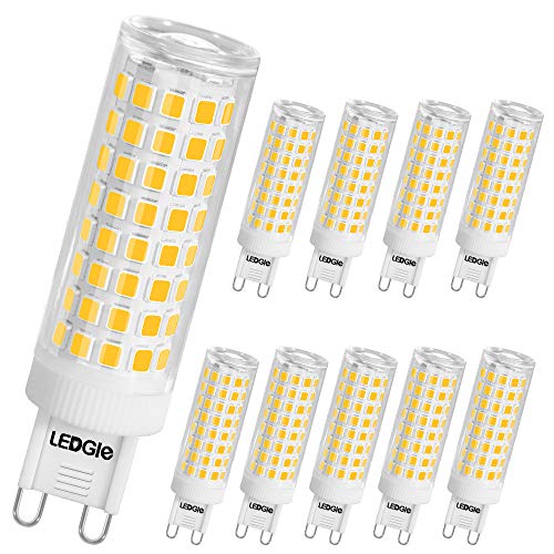 LEDGLE 10W G9 Bombillas LED, Equivalente a Halógeno de 100W, 100 LEDs, 900lm Blanco Cálido 3000K, Sin Parpadeo, No Regulable, Ángulo de Luz de 360°, Pack de 10 Unidades