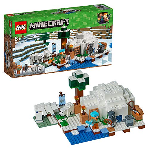 LEGO Minecraft - El Iglú Polar, Juguete de Construcción Creativo del Videojuego de Aventuras de Niños y Niñas de más de 8 Años, Incluye Muñecos (21142)