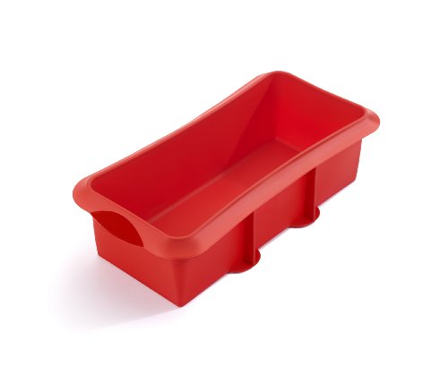 Lékué Rectangular 28 Rojo Molde Repostería, Silicona, 28 cm