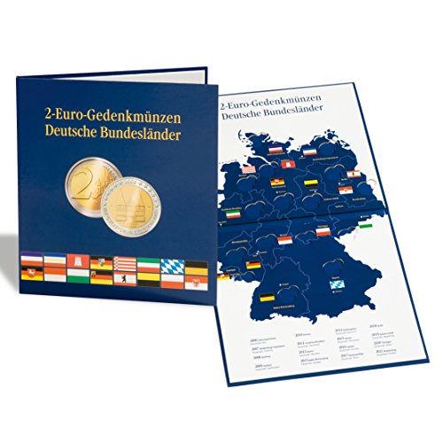 LEUCHTTURM 300408 PRESSO - Álbum de monedas para 16 monedas alemanas de 2 euros de los estados federados alemanes, color azul