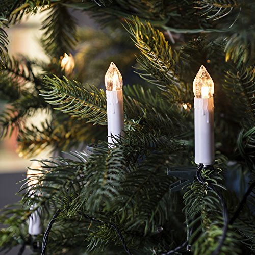 Lights4fun Guirnalda Luminosa Decorativa con 20 Velas LED Blancos Cálidos para Arbol de Navidad de Interiores