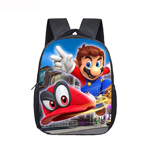 LINGJIA Mochila Super Mary 12 Pulgadas Mario Bros Sonic Kindergarten Infantil Pequeña Mochila para Niños Bebé Cartoon School Bolsas Niños Regalo