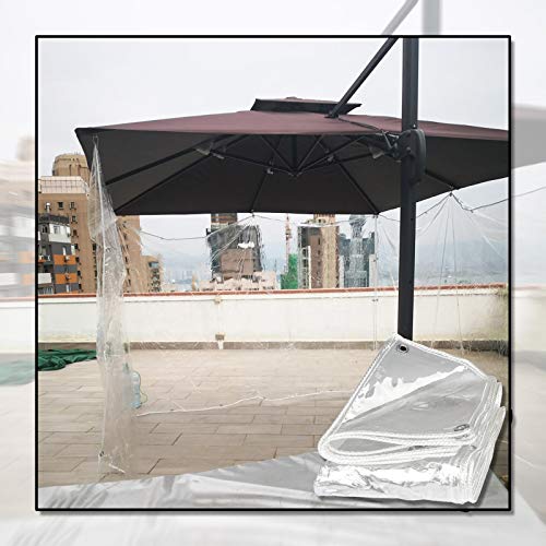 Lona MYAN Impermeable, Toldo Transparente Película Suave Kiosko Cubrir PVC El Plastico Sábana con Ojales para Balcón, Personalizable (Color : Clear, Size : 0.8x1.5m/2.6x4.9ft)