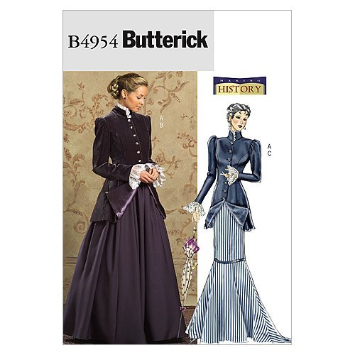 McCall's Patterns Butterick B4954 - Patrón con Instrucciones para Coser Vestidos de principios del Siglo XX para Disfraces de Mujer (Tallas L-XXL), Color Blanco