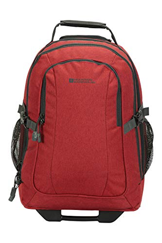 Mountain Warehouse Mochila con Ruedas Voyager de 35 L - Correas traseras Ocultas - Compatible con portátil - Multifuncional e Informal - para acampadas o Uso Diario Rojo Talla única