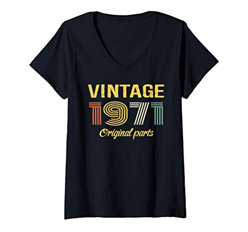 Mujer Vintage 1971 Original Parts Camiseta Cuello V