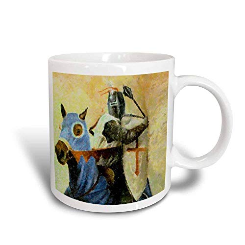 N / A Taza Transformación mágica de Caballo y Caballero Medieval Azul y marrón