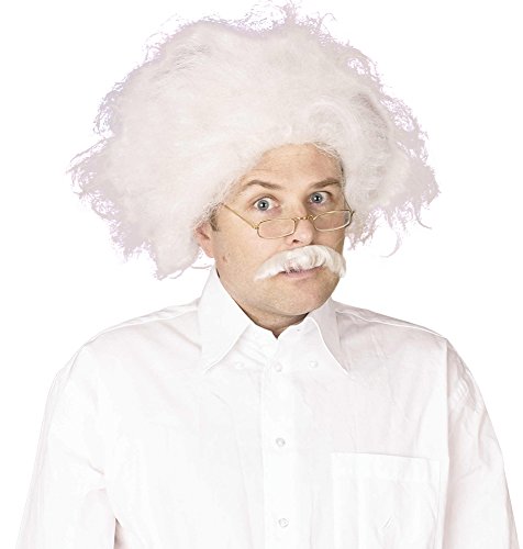 NEW WHITE PROFESSOR EINSTEIN WIG MAD SCIENTIST (peluca)