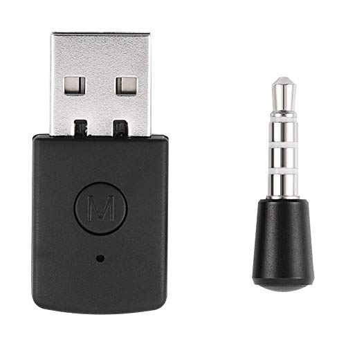 Nikou Adaptador Bluetooth PS4 - Mini USB 4.0 Adaptador Bluetooth Inalámbrico Mini micrófono Bluetooth Dongle Adaptador USB para Auriculares inalámbricos PS4