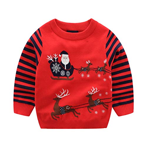 Niños Navidad Jersey Invierno Manga Larga Pull-Over Prendas de Punto Sudaderas Ropa 3-8 Años