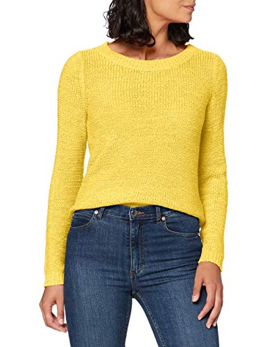 Only onlGEENA XO L/S Pullover KNT Noos suéter, Amarillo (Solar Power Solar Power), 42 (Talla del Fabricante: Large) para Mujer