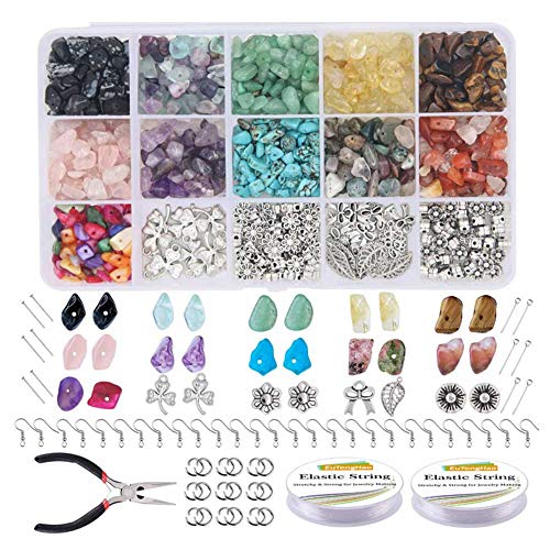 ORETG45 Kit Cuentas Colgantes DIY Chips Irregulares Colores Collares Piedra Pulsera portátil para el hogar Fabricación Joyas artesanales Regalo Vidrio Mixto