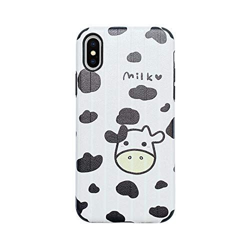 PELAN Caja del Teléfono Móvil Vaca Lechera En Relieve para Iphonexs MAX Carcasa para Teléfono Móvil 7P / 6S Cute Cartoon XR para Apple 8Plus Carcasa Suave Hembra