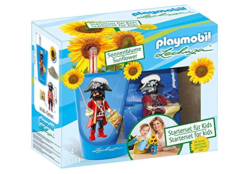 PLAYMOBIL Set de iniciación para niños, azul, maceta y figura Playmobil