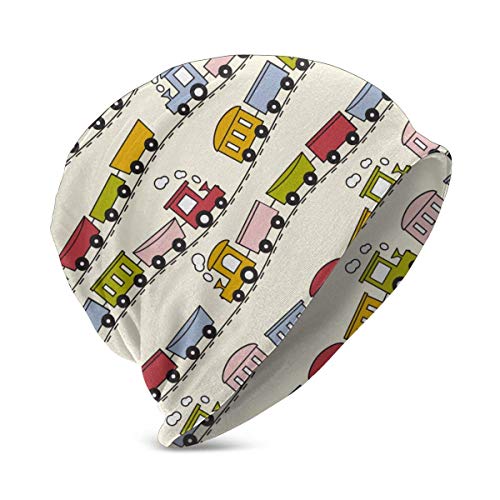 Quintion Robeson Bebés, niños, niñas, Trenes, vagones, rieles, patrón, Gorra de Calavera, Sombreros de Punto, Ideal para 3-15 años