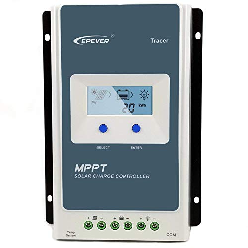 Regulador de carga solar de Qaurora, MPPT Tracer serie A (10A/20A/30A/40A) con sistema de identificación automática del voltaje 12 V o 24 V CC, 20A