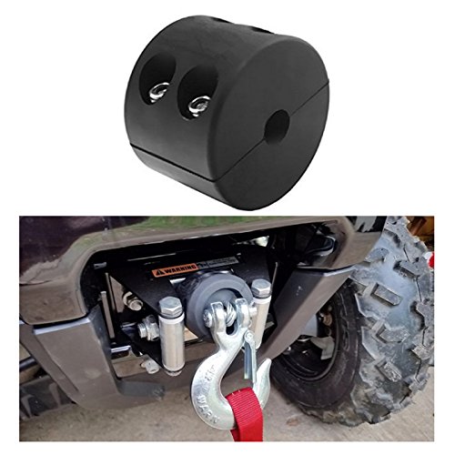 Reusious Tope de goma del gancho del cable del malacate para ATV UTV, protector de línea resistente negro con la llave de Allen